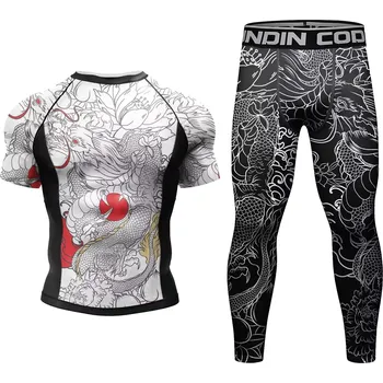 Pánský sportovní set MMA – tričko a kraťasy, kompresní Velikost: L, Barva (Varianta): 2 in 1Short Set