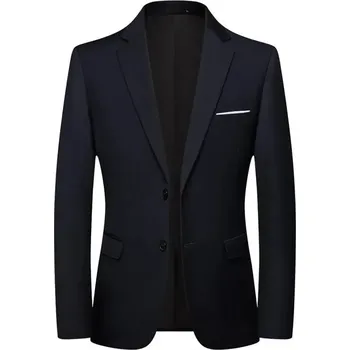 Pánský oblek Korejský pánský oblek s čistým střihem pro volný čas i práci Velikost: XS, Barva (Varianta): Tmavě modrá