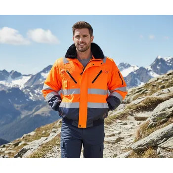 pracovní bunda Portwest Bunda BRENKLEY PILOT WINTER 3v1, různé barvy Velikost XXL oranžová/navy