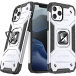 Pouzdro Wozinsky Ring Armor pro iPhone 14 Pro, magnetický držák, stříbrný