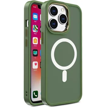 Pouzdro na mobilní telefon Hurtel Magnetický barevný matný kryt pro iPhone 15 Plus - zelený