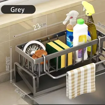 Odkapávač na nádobí Plastový kuchyňský odkapávač s držákem houbičky | organizér - gery