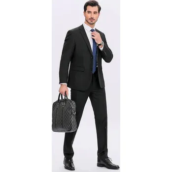 Pánský oblek Dvoudílný business set – slim fit oblek na práci i formální události Velikost: M, Barva (Varianta): Černá