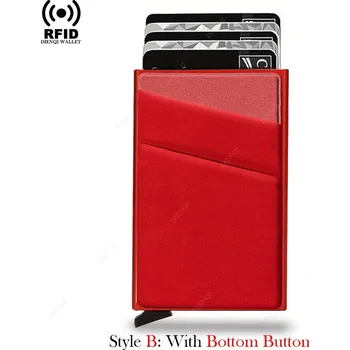Ledvinka Kovové pouzdro na karty – RFID ochrana a chytrý posuvný design Barva (Varianta): Červená