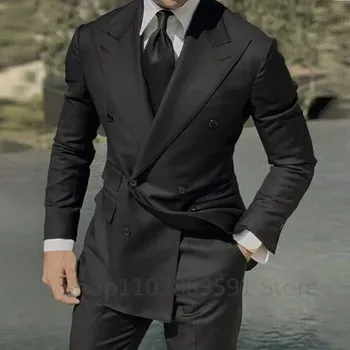 Dvoubarevné dvouřadé sako – stylový střih pro slavnostní chvíle Velikost: 3XL, Barva (Varianta): Černá