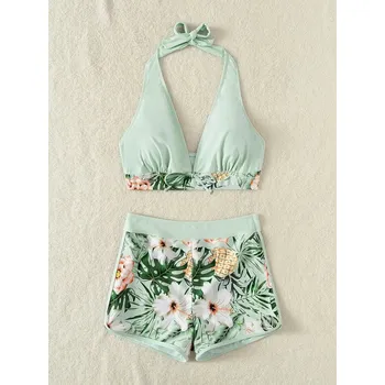 Dámské plavky Dámské dvoudílné plavky – halter střih, vysoký pas Velikost: L, Barva (Varianta): DLV