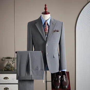 Pánský oblek Třídílný oblek pro muže – britský styl pro větší postavy Velikost: 3XL, Barva (Varianta): Medium grey