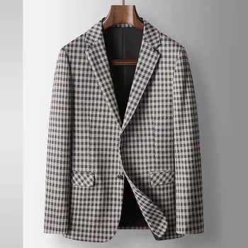 Pánské sako Kárované business sako – britský styl pro moderního muže Velikost: 4XL, Barva (Varianta): Hagrid