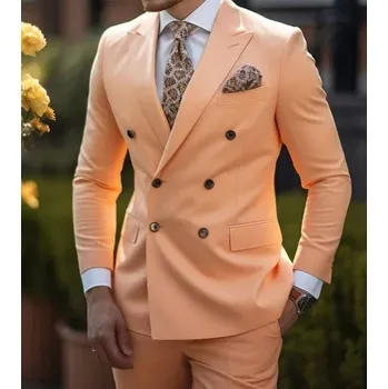 Pánský dvoudílný oblek s dvouřadým zapínáním – společenský Velikost: M, Barva (Varianta): Same as Model 8