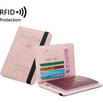 Ledvinka Cestovní pouzdro na pas a karty – RFID, PU kůže Barva (Varianta): Růžová