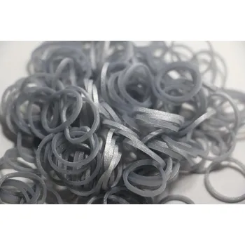 kreativní sada RAINBOW LOOM gumičky STŘÍBRNÉ metalické