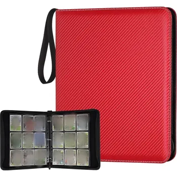 Ledvinka Kniha na karty s 900 kapsami a zipem – ochrana a přehled Barva (Varianta): Červená