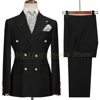 Pánský oblek Pánský elegantní oblek – dvouřadý sako a kalhoty Velikost: XL, Barva (Varianta): As picture 21