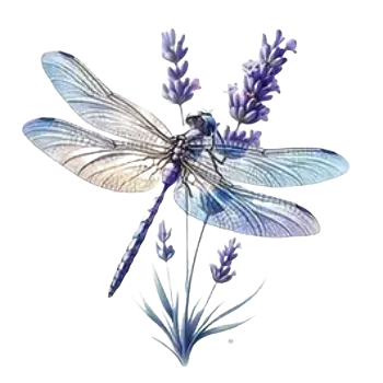 Nažehlovací obrázek - vážka a květina IV (cca 7,8 x 7,8 cm)