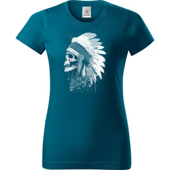 Pánská móda Indiánský náčelník, bílý tisk - Dámské tričko Basic - Nejoblíbenějí - XL