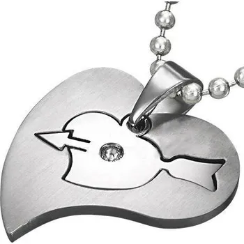 Přívěsek Přívěsek ocel srdce s kamínkem 76 (Přívěsky z chirurgické oceli)