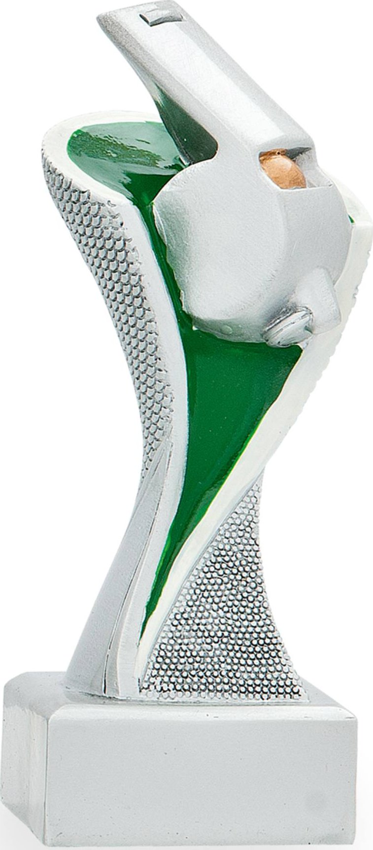 Trofej pro rozhodčího, výška 14 cm, zlatá/stříbrná/zelená
