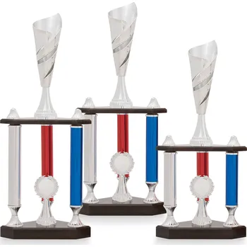 SLOUPOVÝ pohár, výška 67 cm, stříbrný/trikolora