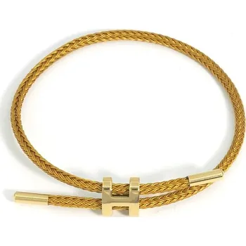 Náramek Pletený vintage náramek pro páry s ocelí | šperk - Zlato