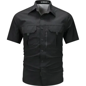 Pánská košile Pánská taktická košile – krátký rukáv, rychleschnoucí Barva: Černá, Velikost: 3XL