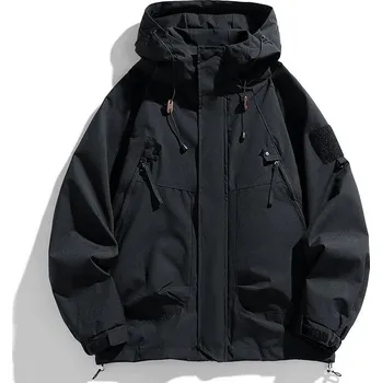 Pánský zimní kabát Pánská softshellová bunda s kapucí – lehká a voděodolná Velikost: 3XL, Barva (Varianta): Černá