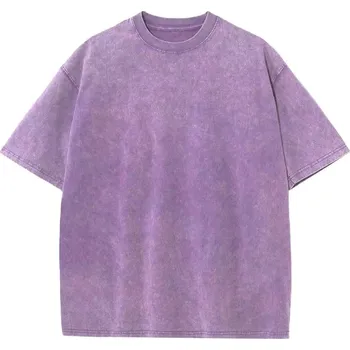 Pánské oversized vintage tričko s opraným efektem Barva: Fialová, Velikost: M