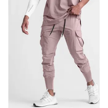 Pánské sportovní kalhoty s maskáčovým vzorem a gumou v pase Velikost: S, Barva (Varianta): Růžová