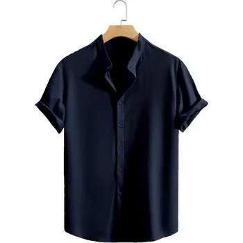 Pánská košile Pánská plážová košile – prodyšný materiál, volný střih Barva: Tmavě Modrá, Velikost: XL