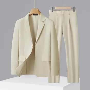 Dvoudílný business oblek – tenký styl pro jaro a podzim Velikost: 3XL, Barva (Varianta): Bílá