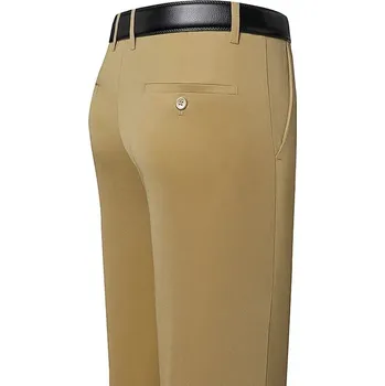 Pánské kalhoty Pánské formální kalhoty – rovný střih pro business i volný čas Velikost: 30, Barva (Varianta): Stretch Khaki