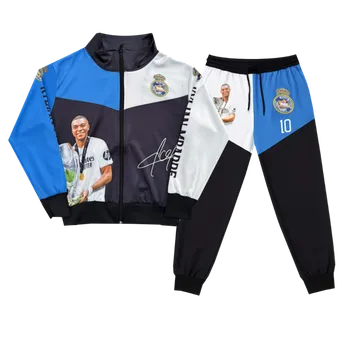 Chlapecká mikina Numberoplus Dětská fotbalová tepláková souprava Real Madrid - Kylian Mbappé Velikost: 13 let (vel.152)