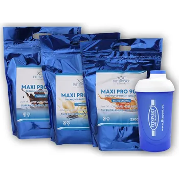 Proteinový nápoj FitSport Nutrition 3x Maxi Pro 90% 2500g + šejkr Fitsport Varianta: vanilla