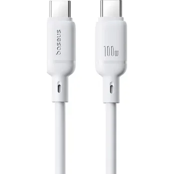 Datový kabel Rychlonabíjecí kabel Baseus Silky USB-C/USB-C 1m 100W bílý (P10377704213-00)