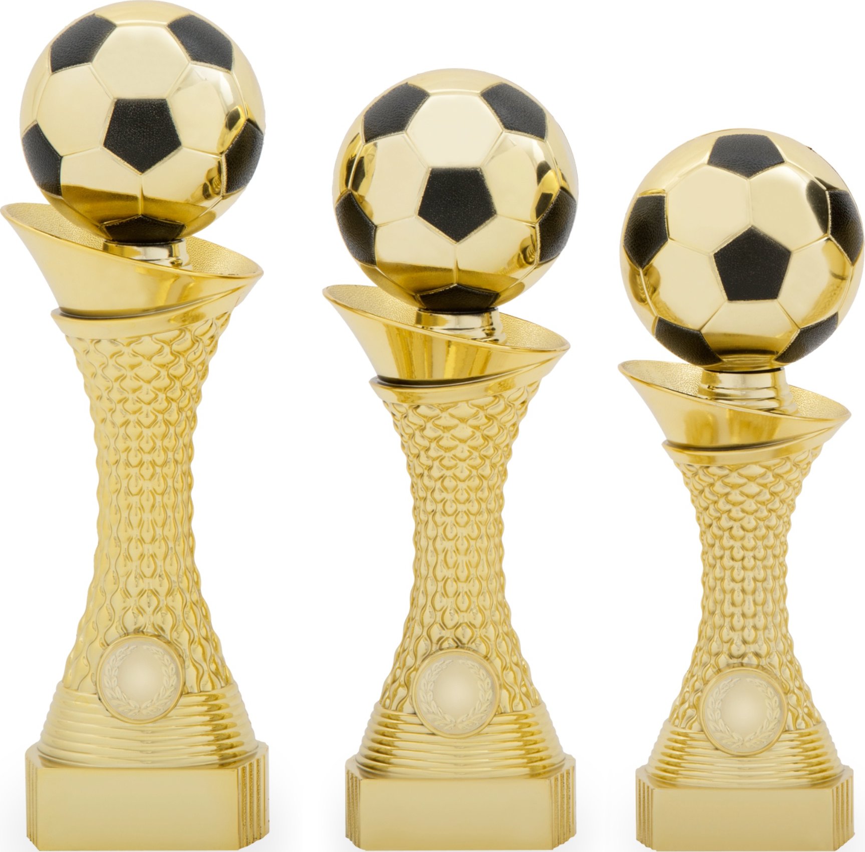 Trofej s fotbalovým míčem, výška 23 cm, zlatý/černý
