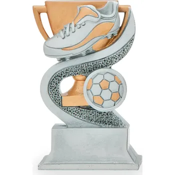 Trofej s fotbalovou tématikou, výška 12 cm, zlatá/stříbrná