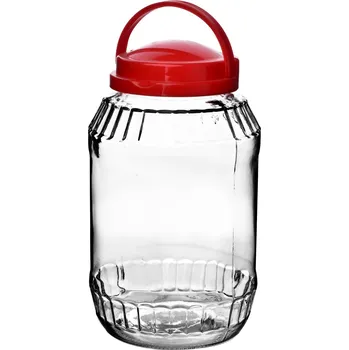 Dóza na potraviny Skleněná nádoba na potraviny Basic Red 3,1l