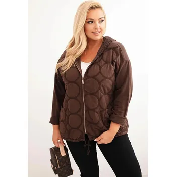 Dámská mikina Dámská mikina Plus Size rozepínací na zip hnědá UNI