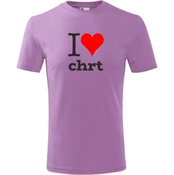 Chlapecké oblečení Fialové dětské tričko I love chrt - dárek pro malého pejskaře / pejskařku - barva fialová - velikost 8let