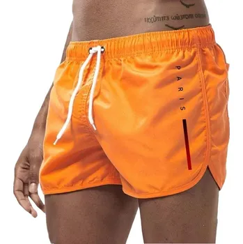 Pánské plážové šortky – lehké sportovní kraťasy Barva: Oranžová, Velikost: 3XL