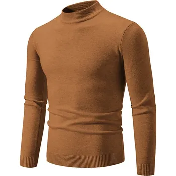 Pánský svetr Pánský svetr s kulatým výstřihem – volný a hřejivý střih Barva: Hnědá, Velikost: 2XL