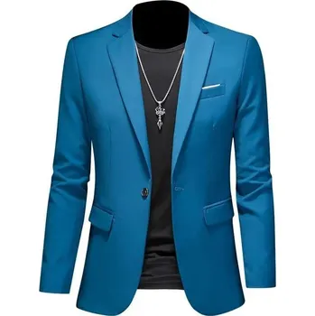 Pánské sako – elegantní business styl, svatby Barva: Modrá, Velikost: S