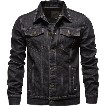 Pánský bomber Pánská džínová motorkářská bunda – oversized střih Barva: Černá, Velikost: 4XL