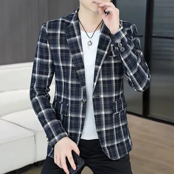 Pánské sako Stylové podzimní sako – slim střih pro teenagery a mladé Velikost: 2XL, Barva (Varianta): Černá