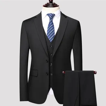 Pánský oblek Luxusní formální oblek – třídílný business komplet s elegantním dojmem Velikost: XL, Barva (Varianta): Black 2