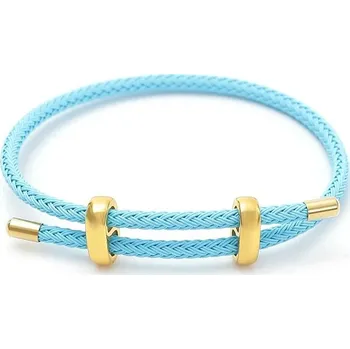 Náramek Pletený vintage náramek pro páry s ocelí | šperk - světle modrá jako obrázek
