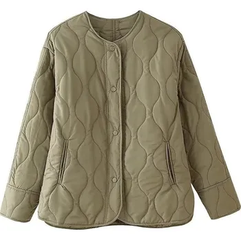 Dámská softshellová bunda Dámská prošívaná bunda – podzimní/přechodová parka Velikost: S, Barva (Varianta): Khaki