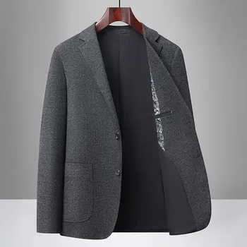 Vlněný pánské sako – business komplet v trendy stylu Velikost: 3XL, Barva (Varianta): Tmavě šedá