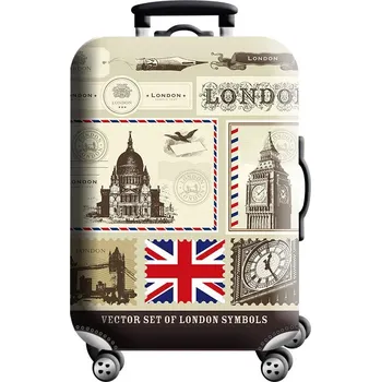 Ochranný elastický obal na kufr s motivem světové mapy Velikost: L, Barva (Varianta): H60