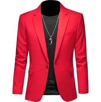 Pánský oblek Stylový business oblek – dvoudílný slim střih pro volný čas Velikost: XS, Barva (Varianta): bright red