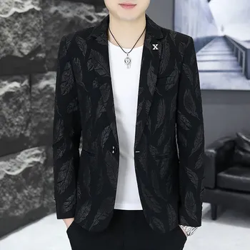 Pánské sako Trendy pánské sako pro kadeřníky a mladé – korejský střih Velikost: L, Barva (Varianta): Černá